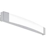 EGLO Siderno Led-wandlamp, 1 lichtpunt, led-spiegellamp van staal en kunststof, badkamerlamp in chroom, gesatineerd, ledlamp voor vochtige ruimten, IP