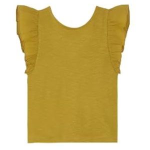 Gocco T-shirt met ruches voor meisjes, Lime Groen, 10 Jaar