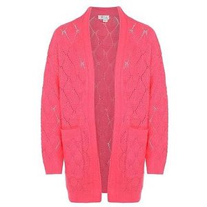 IZIA Dames Eenvoudig handvat, dikke zakken, gebreide jas met V-hals roze maat XL/XXL, roze, XL