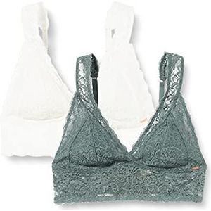 Dorina Lana Bustiers van kant, dames, 2 stuks, groen/ivoor, XS
