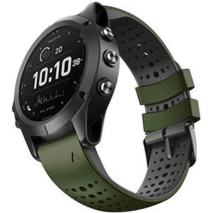 NotoCity Horlogebandje voor smartwatch, 22 mm breedte, zachte siliconen, voor Garmin Fenix 6/Fenix 5/Fenix 5 Plus/Fenix 6/Fenix 6 Pro/Forerunner 935/Forerunner 945/Approach S60/Quatix 5, legergroen-zwart