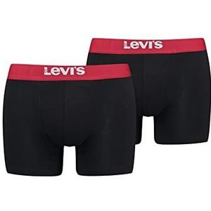 Levi's Effen basic boxershorts voor heren, Zwart/Rood, L