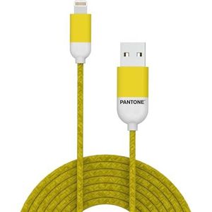 USB-Lightning Kabel, Geel - Rubber - Celly | Pantone