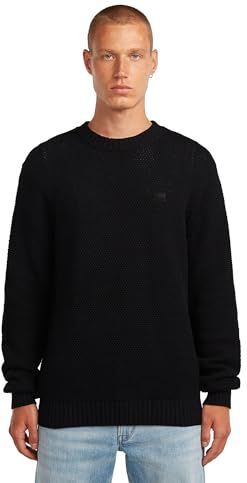 Honey Comb Structure Knit - Zwart - Heren