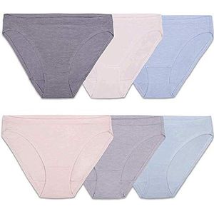 Fruit of the Loom Dames Underwear slips (regular & plus size) ondergoed in bikini-stijl (verpakking van 6), Bikini - Modal - 6 Pack, 6