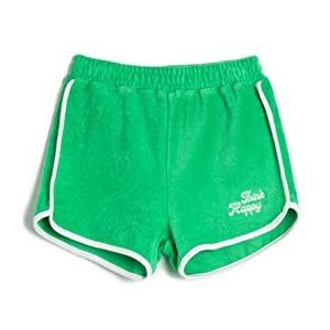 Koton Girls's Towel Fabric Riband Detail Elastische Tailleband Shorts, groen (755), 6-7 Jaar