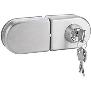 Glazen deurslot - 10~12 mm roestvrijstalen deurslot frameloos veiligheidsslot met sleutels, zonder boren, glazen deurslot