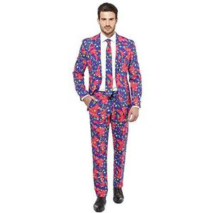 OppoSuits Heren Crazy Prom Suits Fresh Prince – Wordt geleverd met jas, broek en stropdas in grappige ontwerpen, 50