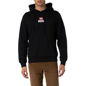 Diesel Sweatshirt S-Ginn-Hood-Small-New D Logo Pluche Zwart M Heren, 9X, M