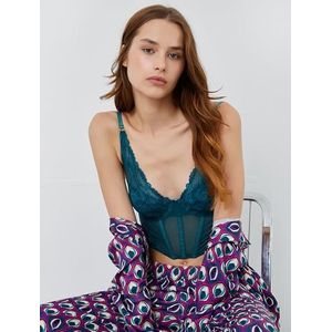 Koton Dames Push Up Bralette Lacy Bra, groen (803), 85B