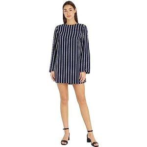 Tommy Hilfiger Dames Argyle Stripe Crepe Shift Jurk Fit & Flare, Argyle Stp/Woestijnhemel, 68