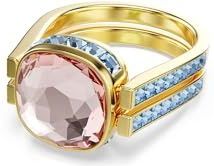 Chroma Twist - Ring - Groen/Roze - Verguld - Swarovski ReCreated Kristallen