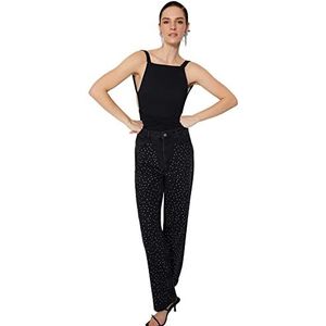 Trendyol Effen gebreide bodysuit voor dames, Zwart, 40