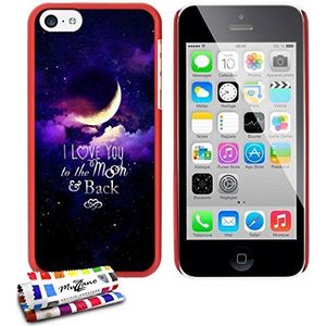 Ultraplatte zachte beschermhoes Apple iPhone 5C [nacht valentine] [rood] van MUZZANO + stift en microvezeldoek MUZZZANO® GRATIS - De ultieme en elegante beschermhoes voor uw Apple iPhone 5C