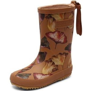 bisgaard Unisex Kids Fashion Rain Boot, Camel Flowers