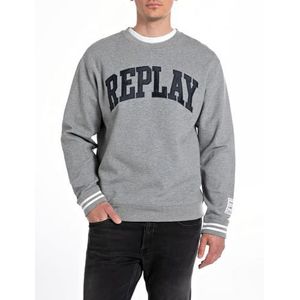 Replay Sweatshirt voor heren, regular fit, M01 Grijs Melange, L