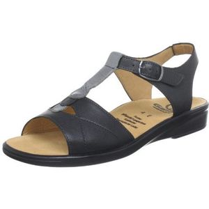 Ganter Dames Sonnica, wijde E sandalen, Zwart zwart grafiet 0163, 37 EU Smal