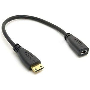 SYSTEM-S Mini HDMI type C (mannelijk) naar Micro HDMI type D v1.4 bus kabel adapter converter