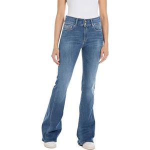 Replay Dames Skinny Flare Fit Jeans New Luz Flare, 009, medium blue., 23W x 30L