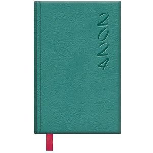 Dohe - Kalender 2024 - weekweergave - zakformaat: 8,5 x 13 cm - 128 pagina's - ingenaaide omslag - hardcover - groen - model Brasilia