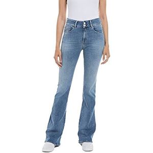 Replay Newluz Flare Jeans voor dames, 009, medium blue., 30W x 32L