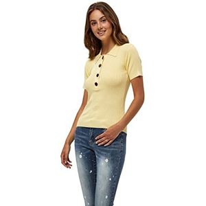 DESIRES Dames Geisha Polo Pullover Sweater, Pale Yellow, S