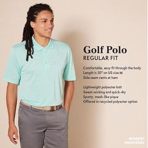 Amazon Essentials Men's Sneldrogend golfpoloshirt met normale pasvorm (verkrijgbaar in grote en lange maten), Licht Blauw, XL