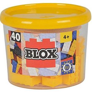 Simba 104118857 - Blox, 40 gele klembouwstenen voor kinderen vanaf 3 jaar, 8 stenen, inclusief doos, hoge kwaliteit, volledig compatibel met andere fabrikanten