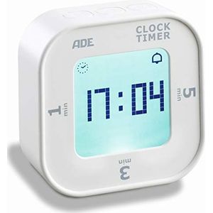 ADE Tuimelstart-timer TD1902 digitale keukentimer met countdown voor keuken, huiswerk, sport in wit