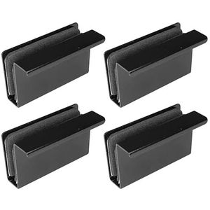 cyclingcolors 4x glazen deurgreep magneet druksluiting magneetplaat met trekgreep drukopener glazen deurscharnier vitrine-scharnier roestvrij, 40 x 23 mm zwart