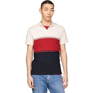 Tommy Hilfiger Heren Colorblock Reg S/S Polo, Dark Magma, S, Donker Magma, S