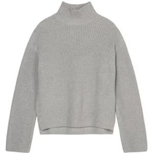 Marc OPolo Gebreide trui voor dames, van biologisch katoen met coltrui, Mid Stone Melange, S