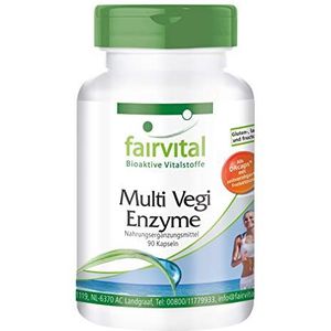 Fairvital | Multi Vegi Enzyme - 100% plantaardig enzymcomplex met bromelaÃ¯ne + papaÃ¯ne + amylase + lipase + protease + rutine - 90 capsules (DRcapsâ„¢)