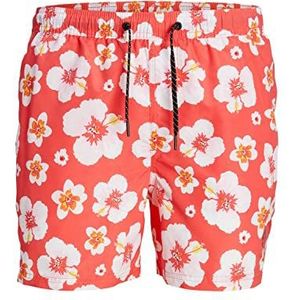 JACK & JONES Jpstfiji Jjswim Bahama zwemshorts voor heren, hot coral, M