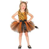 Widmann - Kinderkostuum tijger, jurk met tutu en haarband, dier, themafeest, carnaval