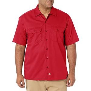 Dickies Mannen korte mouw werk casual shirt, Rood (Engels Rood), L