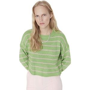 Trendyol Dames Regular Basic Crew Neck Knitwear Trui, Groen, L