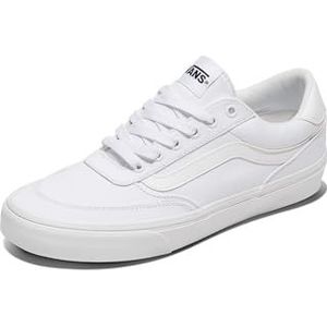 Vans Heren Brooklyn Ls Sneaker, Canvas Wit/Wit, 8 UK, Canvas Wit Wit, 8