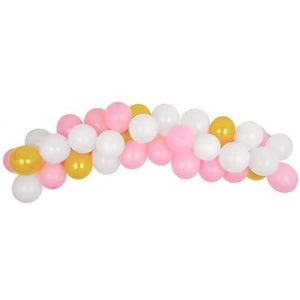 Set van 40 ballonnen roze/goud/wit