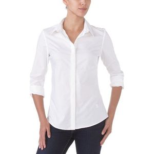 G-star - shirt met lange mouwen - recht/regular - effen - dames - wit - 36