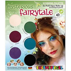 Eulenspiegel 207062 - Make-up palet Mysterious Fairytale, instructies voor 5 sprookjesmaskers, schmink voor kinderen, carnavalsschmink