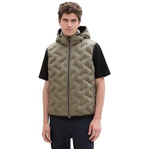 TOM TAILOR heren vest, 32097 - Smokey Olive Green, XXL