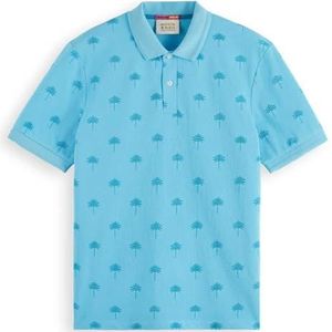 Scotch & Soda Mini AOP Polo, Blue Lagoon 3558, S