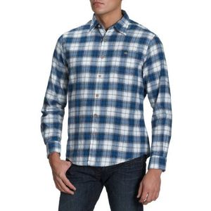 ESPRIT Shirt, Seersucker flanel Check, lange mouwen K30941 heren overhemden/vrije tijd