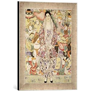 Ingelijste afbeelding van Gustav Klimt G.Klimt, Friedericke Maria Beer, kunstdruk in hoogwaardige handgemaakte fotolijst, 30 x 40 cm, zilver Raya