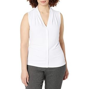Calvin Klein Dames Solide Mouwloos V-hals Cami (Petite and Standard), Wit, M