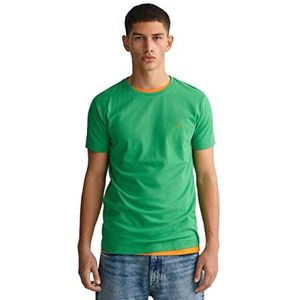 GANT T-shirt met contrasterende logo, Mid Green, XL