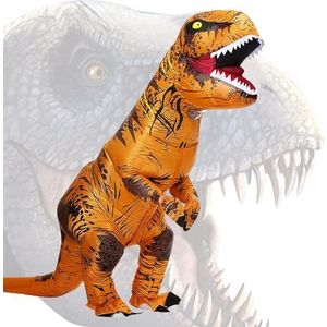 T Rex kostuum opblaasbare dinosaurus volwassen T-rex fancy dress voor Halloween bruin