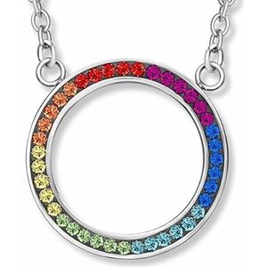 CRYSTalp Halsketting Barevný ocelový náhrdelník s krystaly Rainbow Chakra 30394.MLT.E sCR0006 merk, Standaard, Niet-Edelmetaal, Geen edelsteen