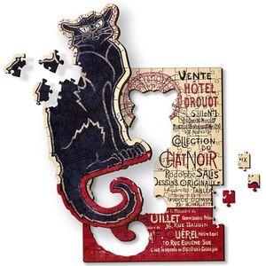 Trefl – Houten puzzels: Zwarte kat, Théophile Alexandre Steinien -200 elementen, Artistieke houten puzzel, Beroemde schilderijen, Creatieve ontspanning voor volwassenen en kinderen vanaf 9 jaar